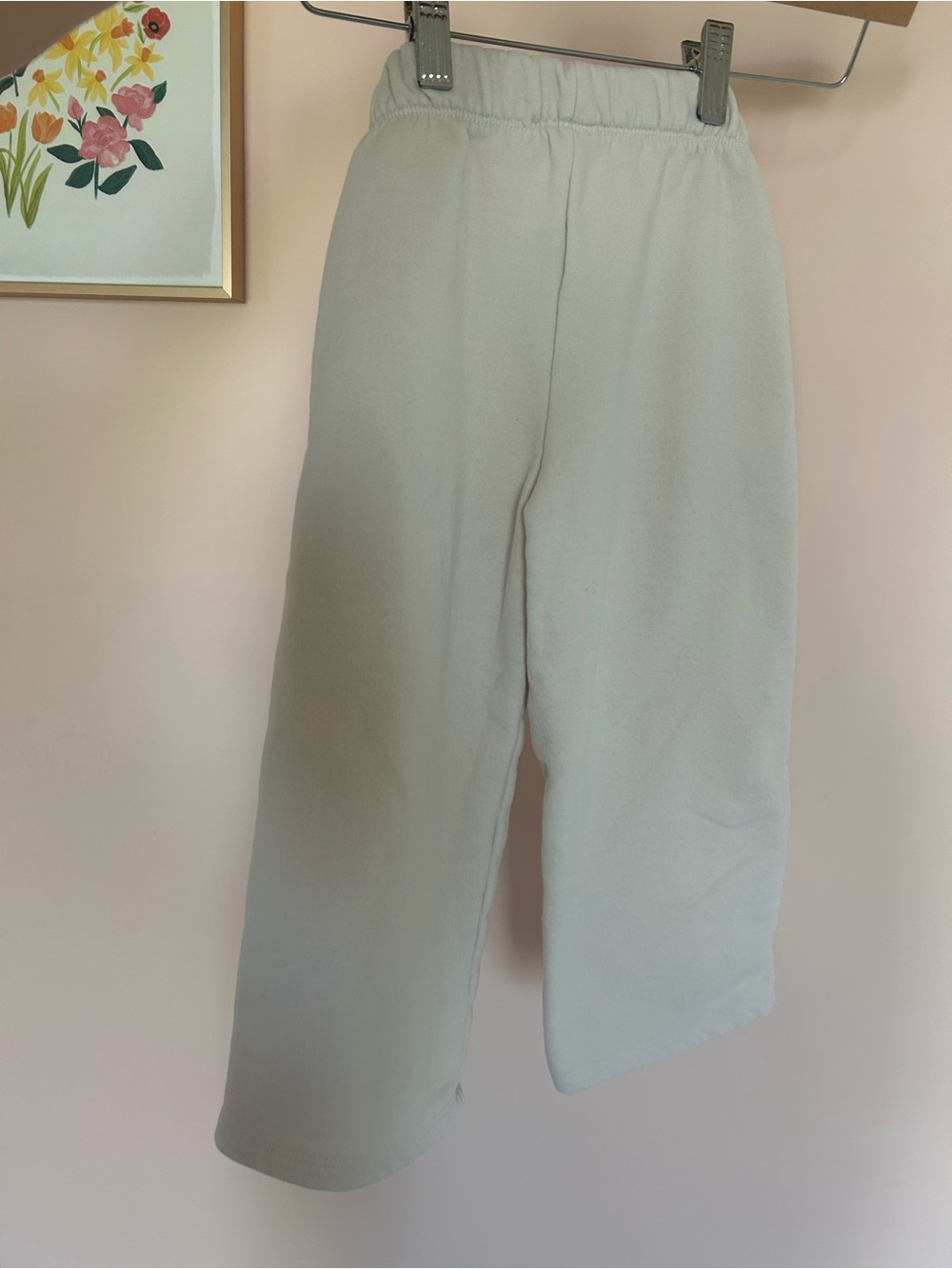 Zara kids Cream Kids Wide-Leg Sweatpants - Soft Elastic Waist- size 5 - Picture 3 of 3